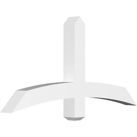 Ekena Millwork Bellingham Architectural Grade PVC Gable Bracket, 48"W x 24"H x 4"D x 4"F, 12/12 Pitch GBP048X24X0404BEL00